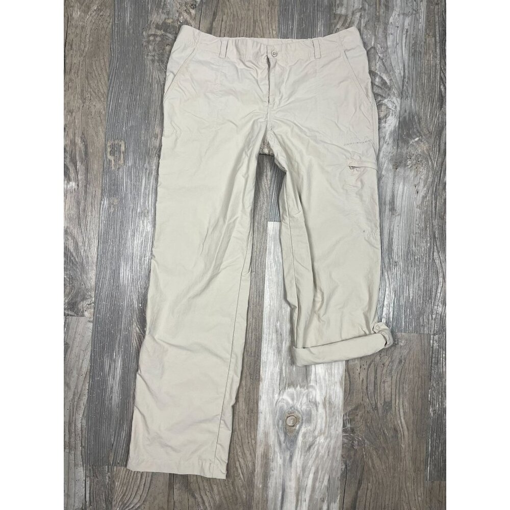Columbia PFG Aruba Roll Up Pants Womens 12 Regular Tan Convertible Fishing